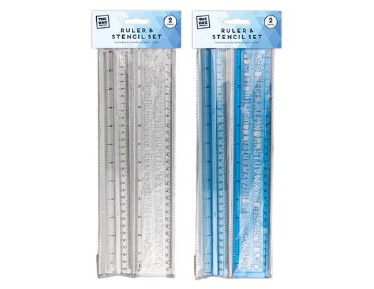 Ruler and Stencil Set 2pk