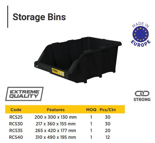 S-40 PLASTIC BOX BLACK 310mm x 490mm x 195mm