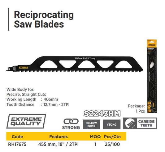 S2243HM SAW BLADE (PACK OF 1) RTRMAX
