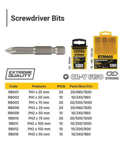 SCREWDRIVER BITS PH3*50