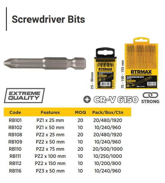 SCREWDRIVER BITS PZ1*25