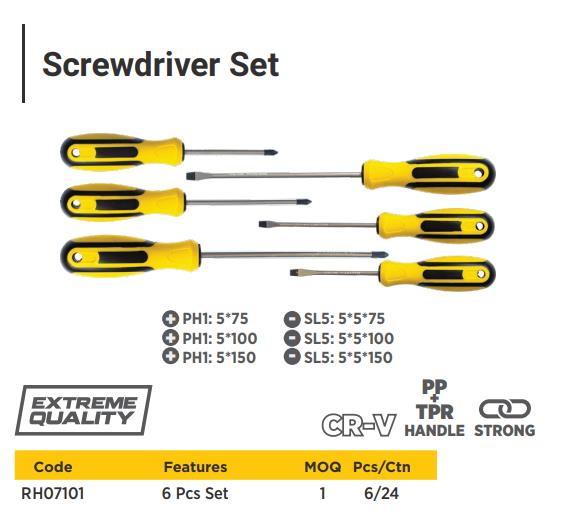SCREWDRIVER SET 6PCS