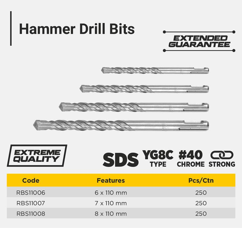 SDS-PLUS MASONRY DRILL BIT (FLAT TYPE) 11*160
