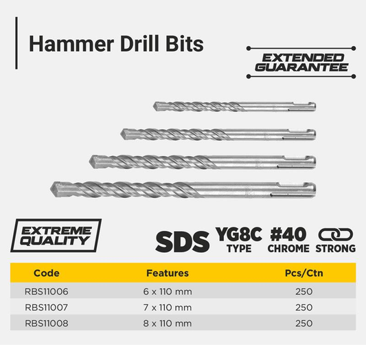 SDS-PLUS MASONRY DRILL BIT (FLAT TYPE) 11*160