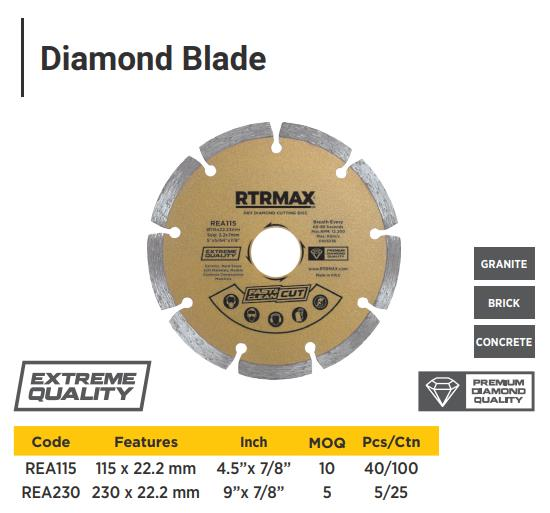 SEGMENTED DIAMOND CUTTING BLADE 230 X 22MM