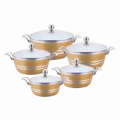 SERAMIQ Diecast Ceramic Casserole Stockpot Kitchen Set Axinite 5 Pack