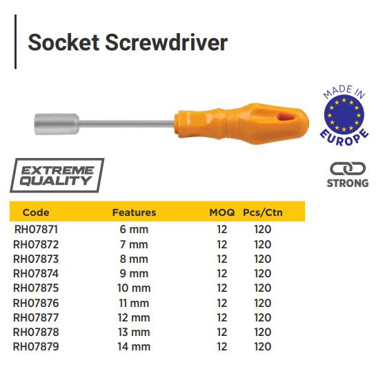 SOCKET SCREWDRIVER 13 mm RTRMAX