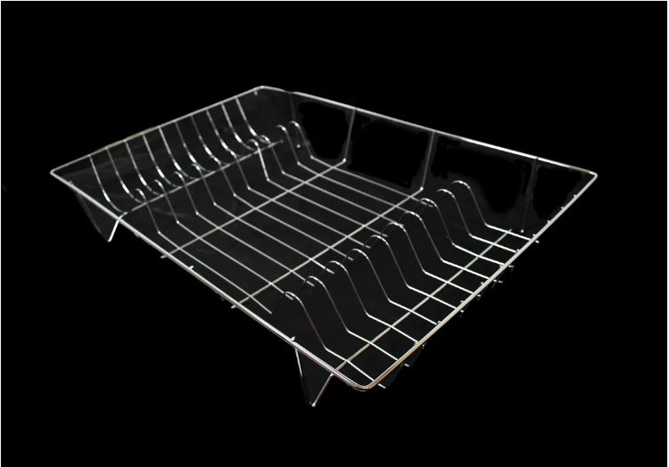 SQ Durane Metal Chrome Kitchen Dish Drainer 48 x 32 x 8 cm