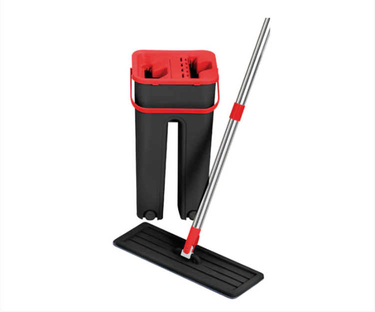 SQ Flat Mop Bucket Set Plastic 5L Black - Red