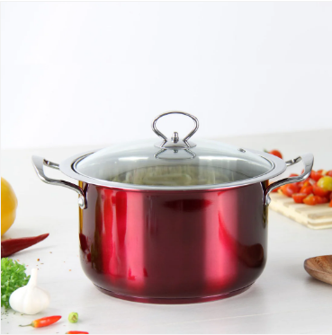 SQ Pro Stainless Steel Stockpot Set of 3 Gems Ruby 10 / 12.30 / 14.60 Litre