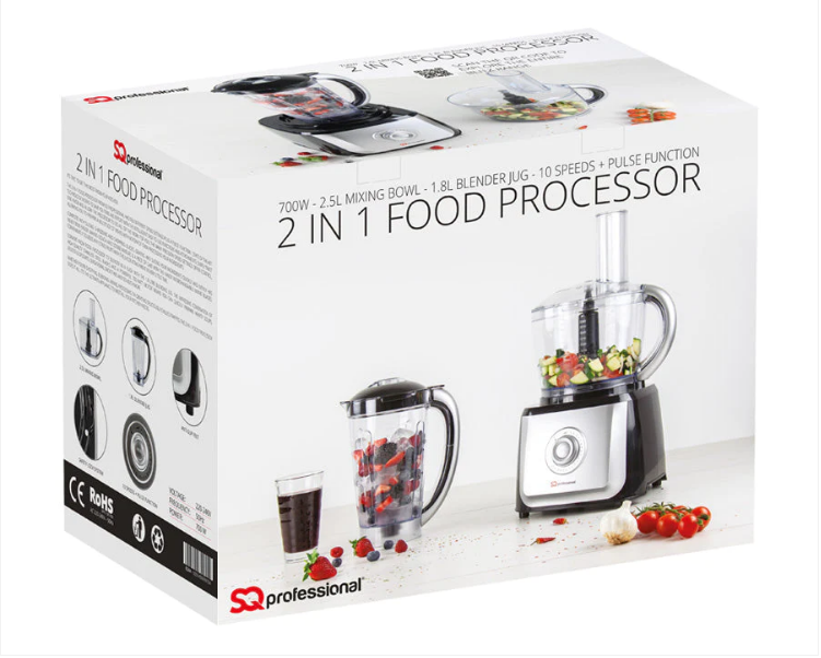 SQ Professional Blitz 2-in-1 Food Processor and Blender 700W