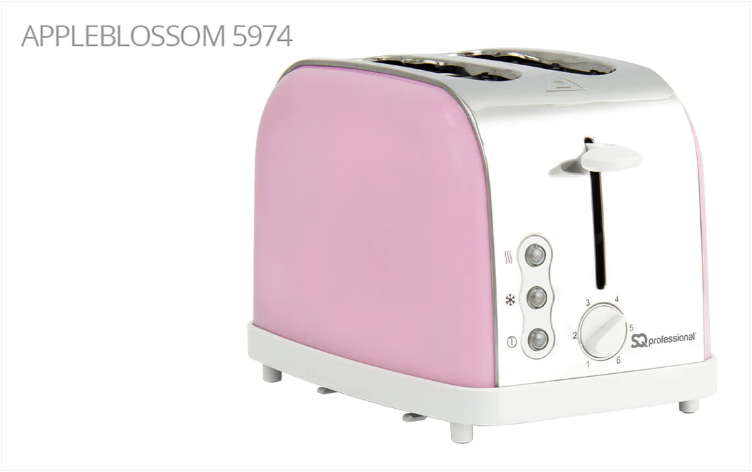 SQ Professional Dainty 2 Slice Toaster 900W Appleblossom