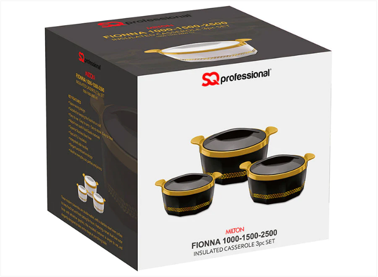 SQ Professional Fionna Hot Pot Set 3pc 1.0 - 1.5 - 2.5 Litre White