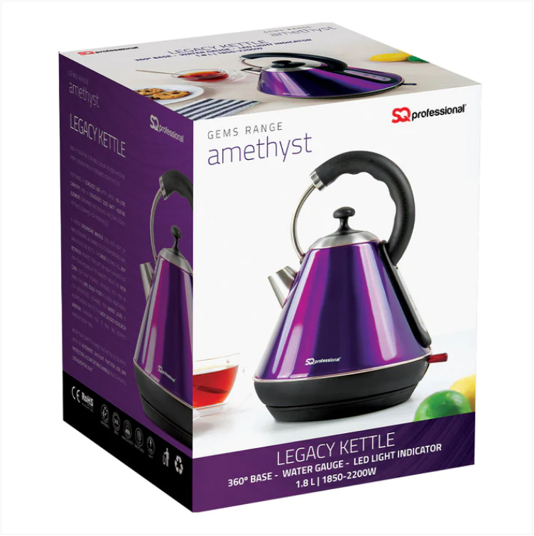 SQ Professional Gems Legacy Kettle 1.8 Litre 2200 Watt Amethyst