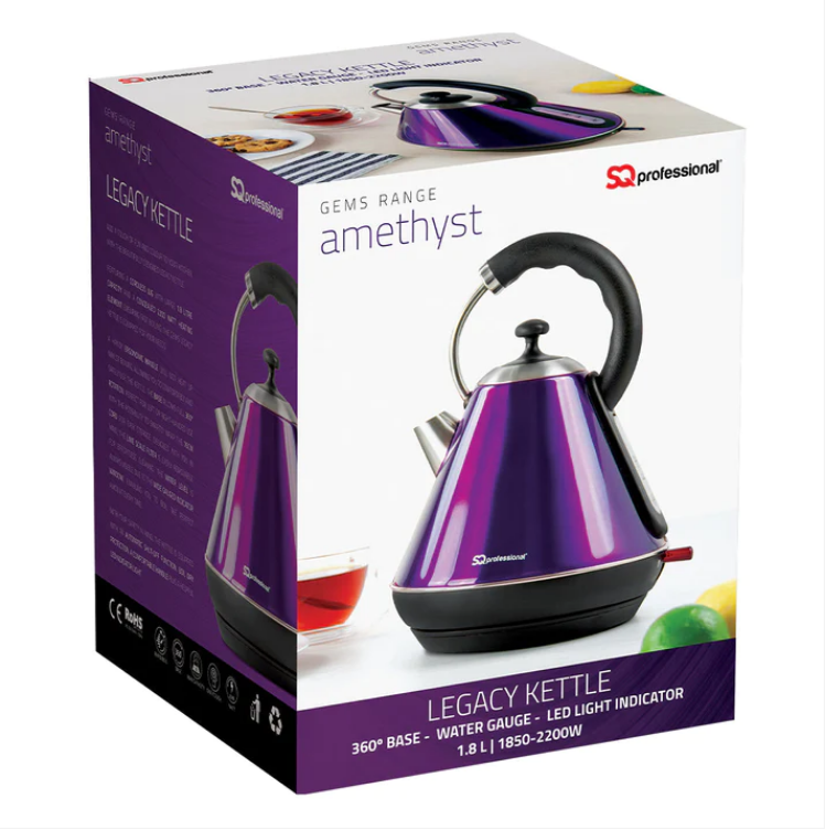 SQ Professional Gems Legacy Kettle 1.8 Litre 2200 Watt Onyx