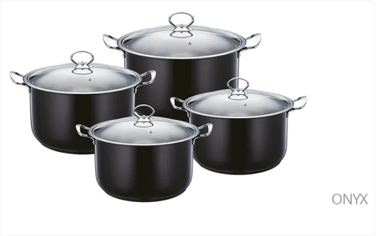 SQ Professional Gems Metallic Stockpot Set of 4 Onyx