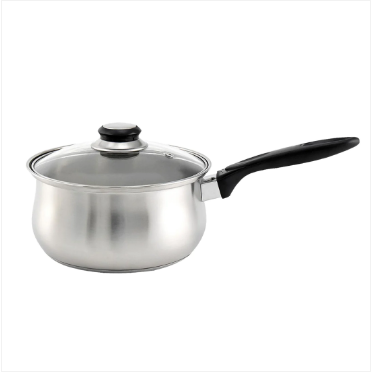 SQ Professional Lustro Stainless Steel Saucepan Set of 3 Black