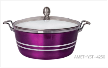 SQ Professional Metallic Die Cast Stockpot Set of 5 Amethyst