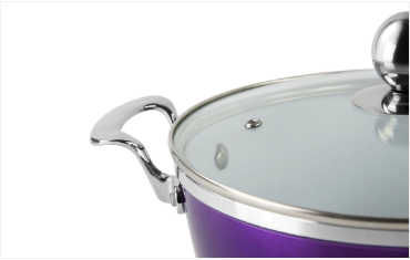 SQ Professional Metallic Die Cast Stockpot Set of 5 Amethyst