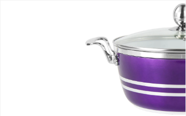 SQ Professional Metallic Die Cast Stockpot Set of 5 Amethyst