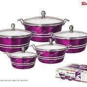 SQ Professional Metallic Die Cast Stockpot Set of 5 Amethyst