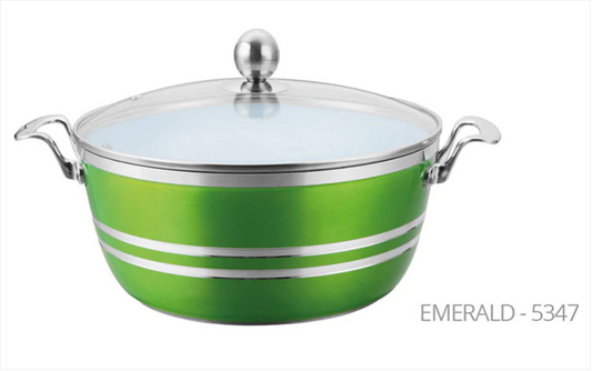 SQ Professional Metallic Die Cast Stockpot Set of 5 Emerald