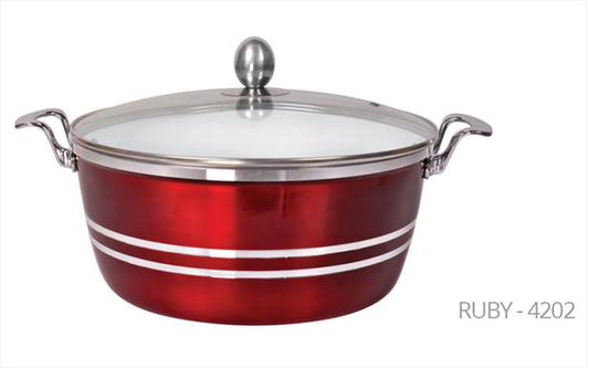 SQ Professional Metallic Die Cast Stockpot Set of 5 Ruby