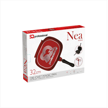 SQ Professional Nea Rossa Die Cast Magic Pan 32cm Double Sided Red