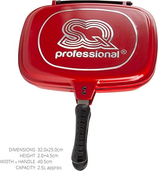 SQ Professional Nea Rossa Die Cast Magic Pan 32cm Double Sided Red