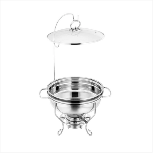 SQ Round Banquet Buffet Chafing Dish with Glass Lid 4 L