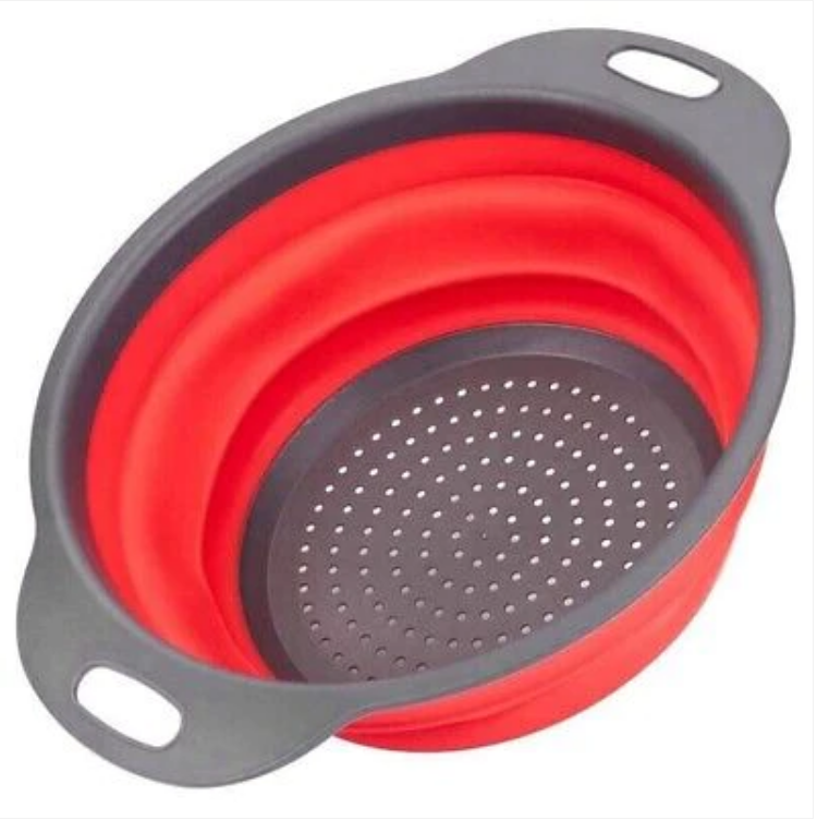 SQ Silicone Folding Colander Round Red 22 x 8.5cm