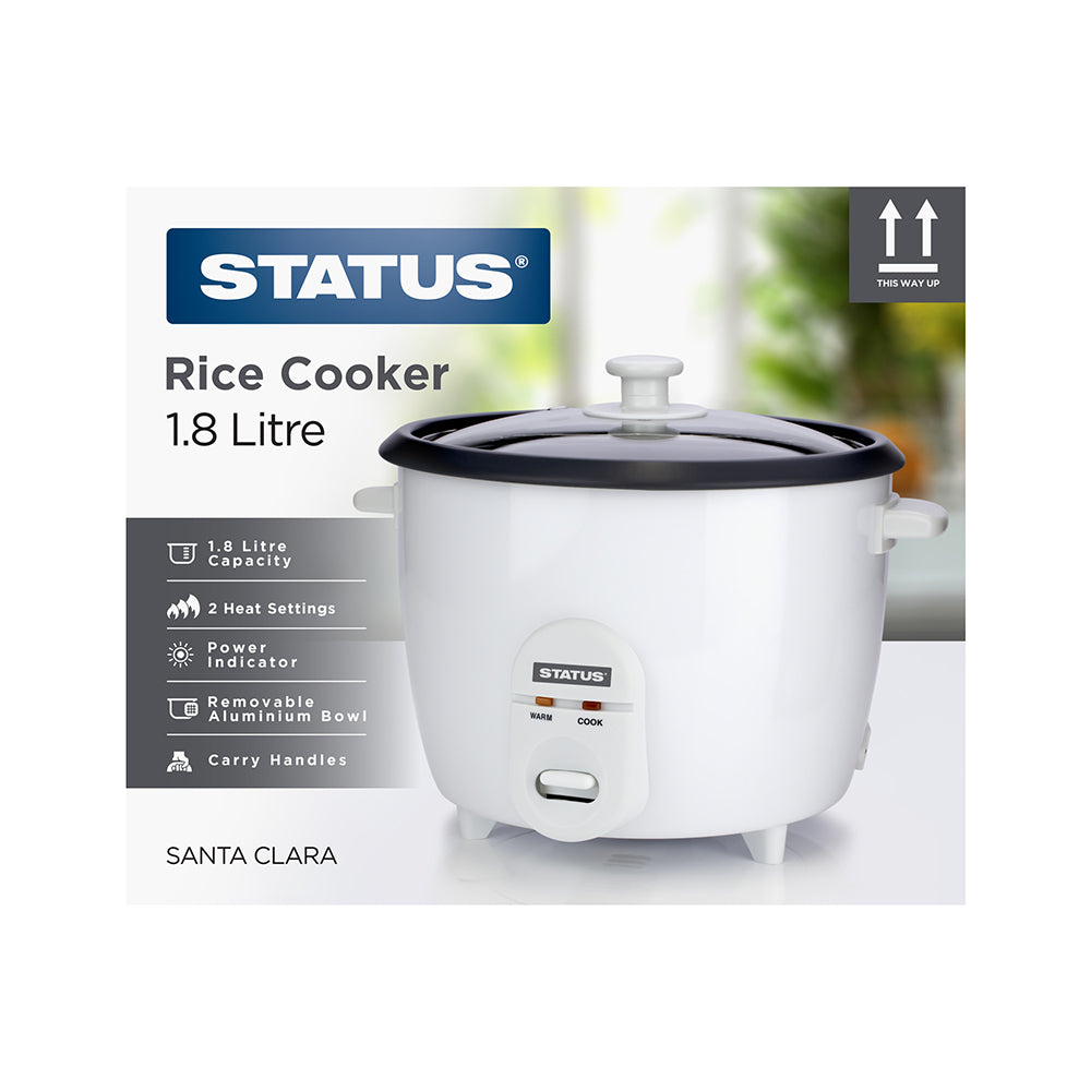 Santa Clara - White - 700w - 1.8 Litre - Round Rice Cooker - 1 pk - in Glossy Retail Box