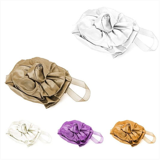 Satin Floral Shaped Magnetic Curtain Tie Backs Assorted Colours