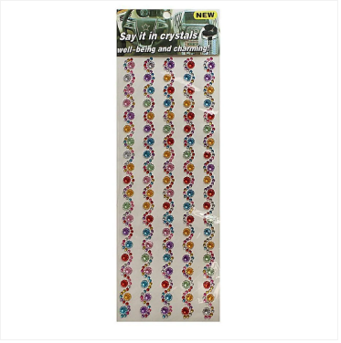 Say it in Crystals Single Sheet Chain Gem Stickers Assorted Colours