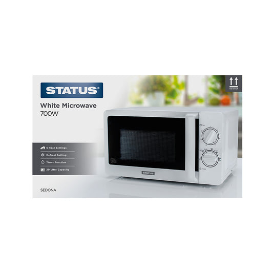 Sedona - White - 700w - 20 Litre - Microwave Oven - 5 Power Settings - 1 Pk Glossy Retail Box