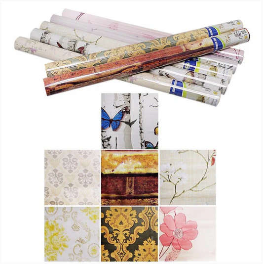 Self Adhesive High Quality Wallpaper Assorted Designs 45cm x 200cm