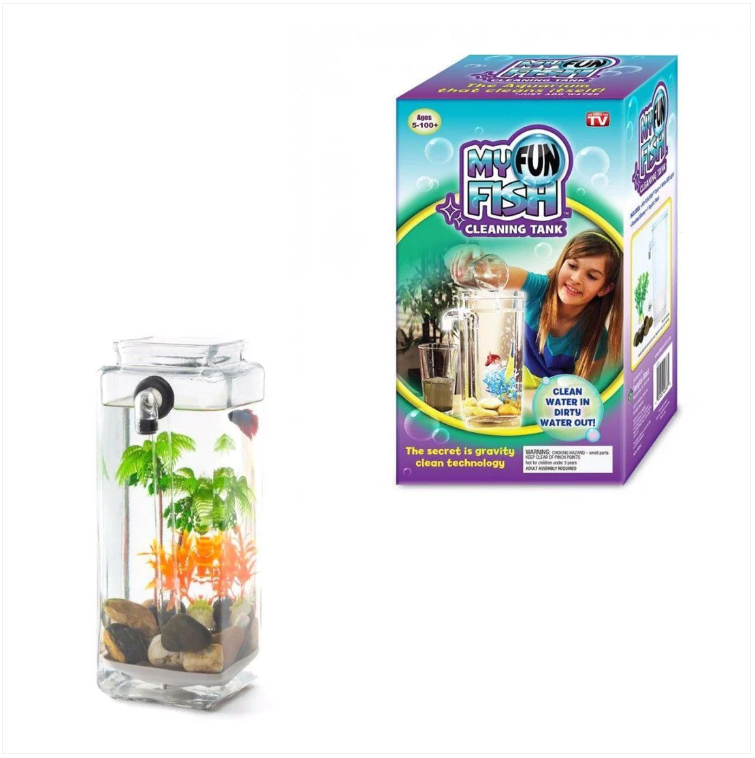 Self Cleaning Aquarium My Fun Fish Tank Complete Kit With Light Gravity Clean