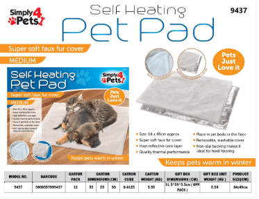 Self Heating Pet Blanket Pad Medium Size 49 x 64cm