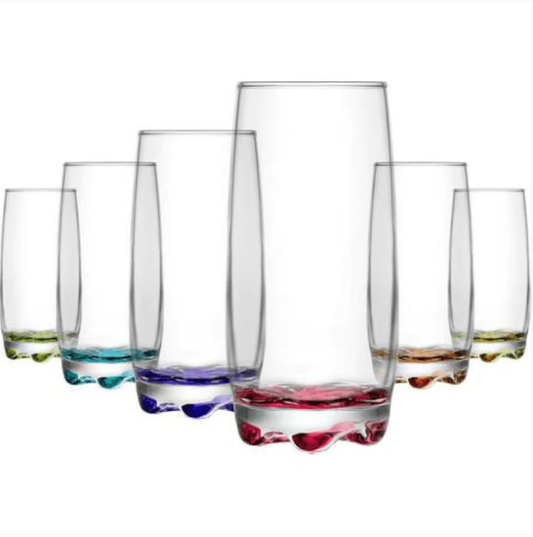 Set Of 6 CORAL ADORA 390cc- 13 1/4oz Glasses