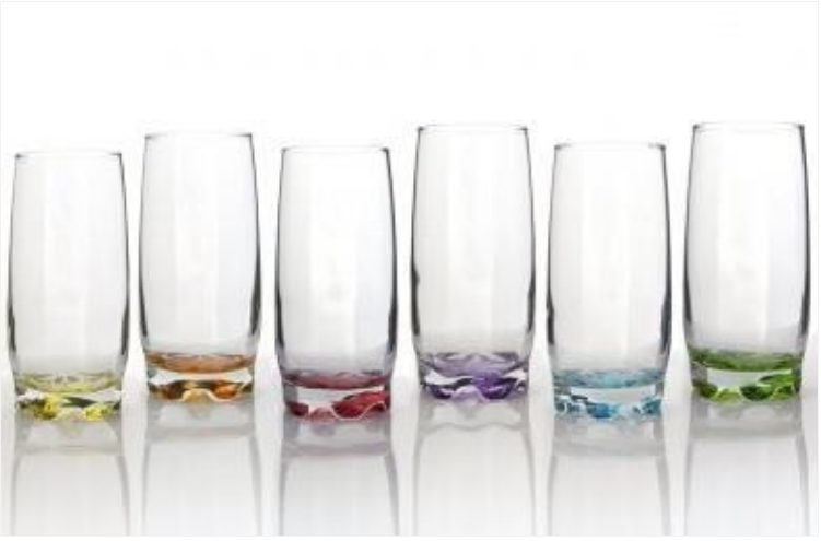 Set Of 6 CORAL ADORA 390cc- 13 1/4oz Glasses