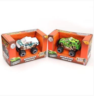 Set of 2 Kids Pull Back Mini MONSTER TOY TRUCKS