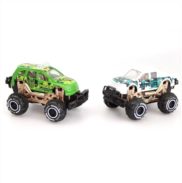 Set of 2 Kids Pull Back Mini MONSTER TOY TRUCKS