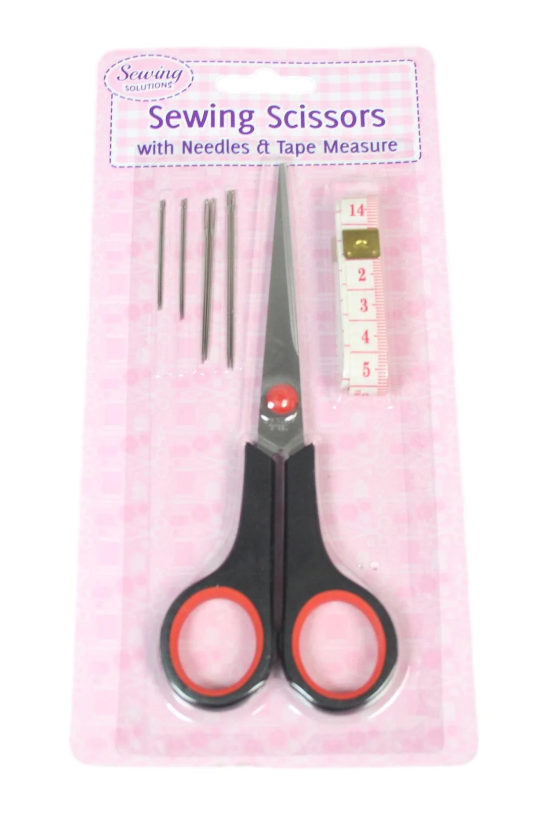 Sewing Scissors With Needle And Tape Measure Different Size Needles