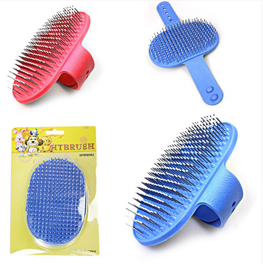 Silicone Dog Brush Metal Bristles with Hand Wrap 13 cm