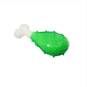 Silicone Dog Toy Chicken Bone Shaped Chewing Toy Assorted Colours 12cm Pets