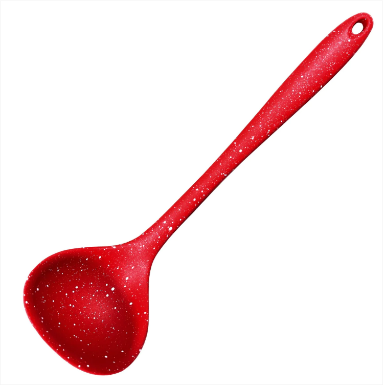 Silicone Ladle 8.5 x 29.5 cm Speckled Red