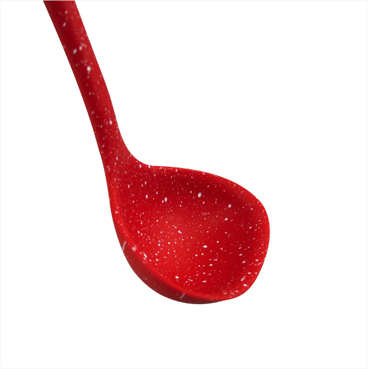 Silicone Ladle 8.5 x 29.5 cm Speckled Red