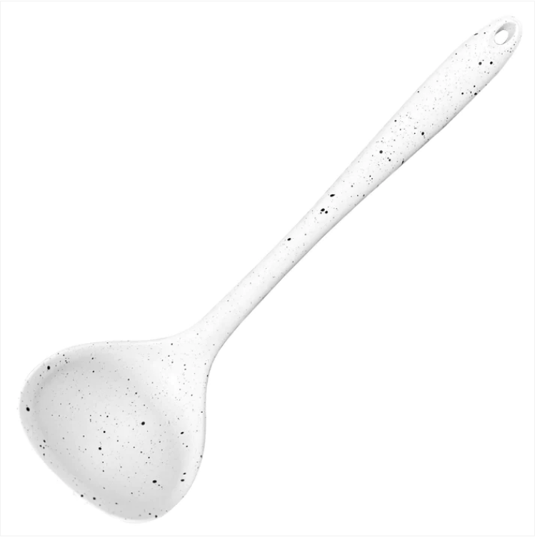 Silicone Ladle 8.5 x 29.5 cm Speckled White