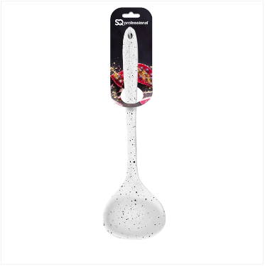 Silicone Ladle 8.5 x 29.5 cm Speckled White