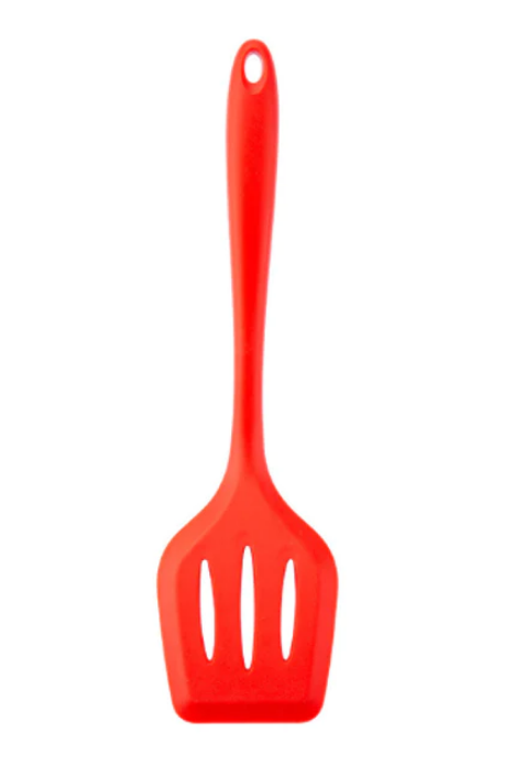 Silicone Slotted Spatula 30 x 8 cm Assorted Colours